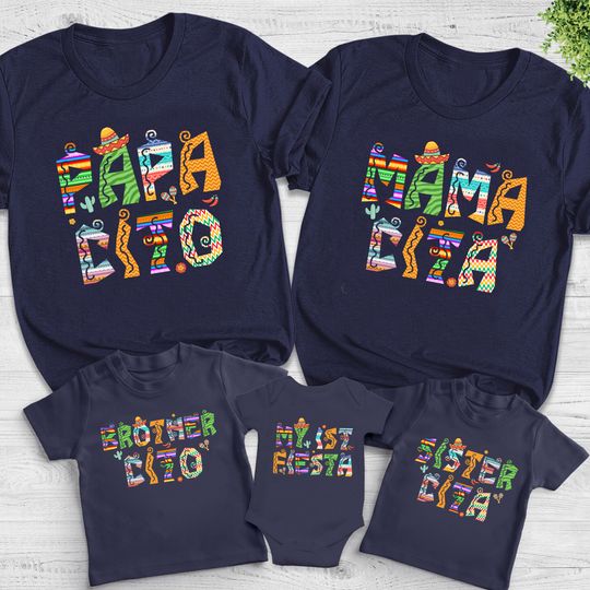 Discover Fiesta Family Matching Tshirts, Papacito Mamacita Shirt, Family Fiesta Birthday
