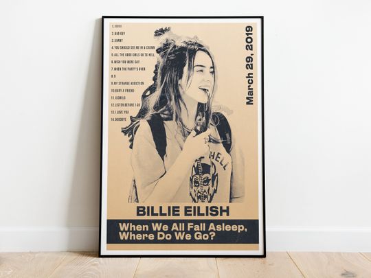 Discover Billie Eilish Poster, Wall Decor, Album Poster