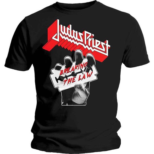 Discover Judas Priest Breaking The Law T-Shirt Black New