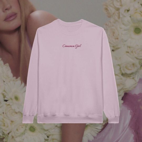 Discover Cinnamon Girl Embroidered Pink Sweatshirt LDR | Cute Coquette