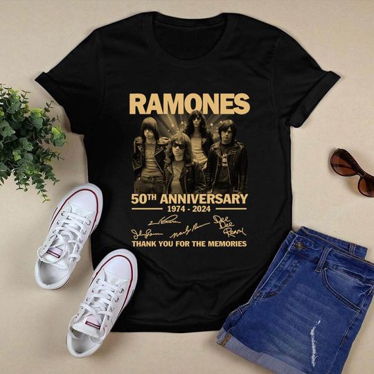 Discover Ramones Band 50th Anniversary Vintage Shirt, 1974-2024 Shirt