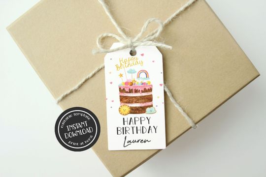 Discover Editable Birthday Gift Tag Template Printable