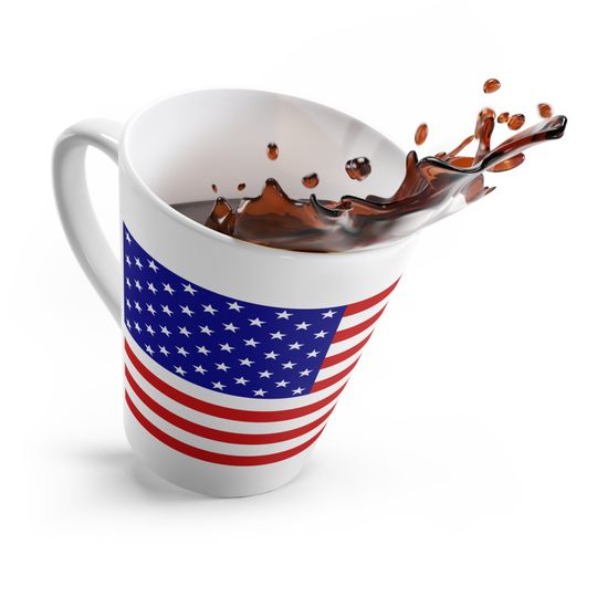 Discover American Flag Latte Mug