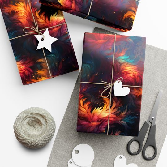 Discover Rainbow Feather Wrapping Paper