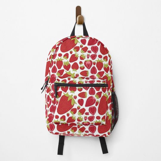 Discover Strawberry Pattern Backpack