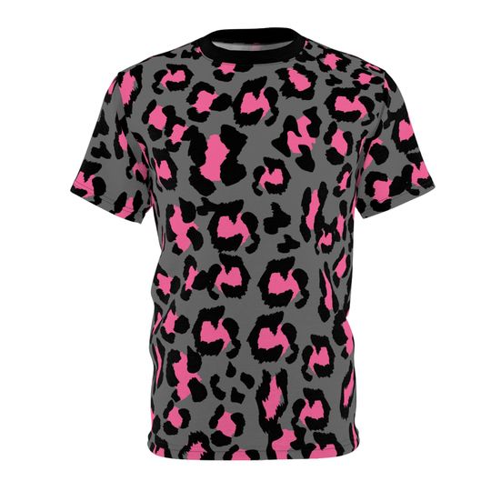 Discover Unisex AOP - Leopard Camouflage - Dark Grey - Pink 3D T-Shirt