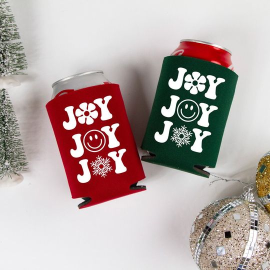 Discover Christmas Party Can Cooler Favors, Custom Christmas
