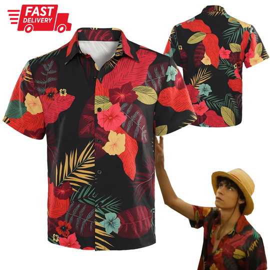 Discover Luffy flower Hawaiian Shirt Monkey