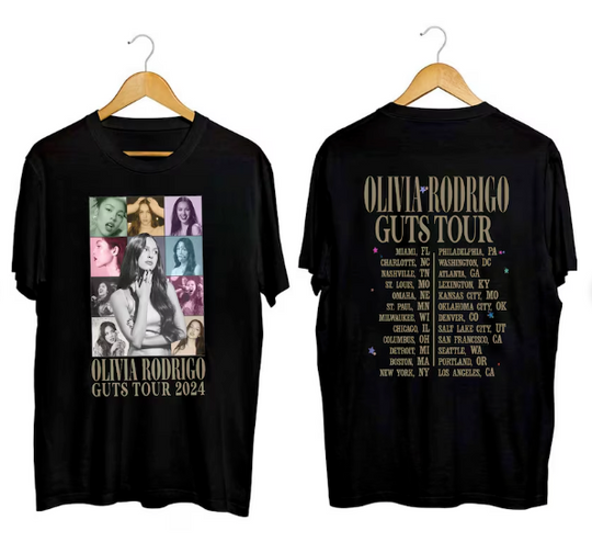 Discover Olivia Rodrigo Guts Tour 2024 2 Sided Shirt, The Guts World Tour 2024 Shirt
