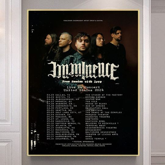 Discover Imminence The Black Tour 2024 Poster