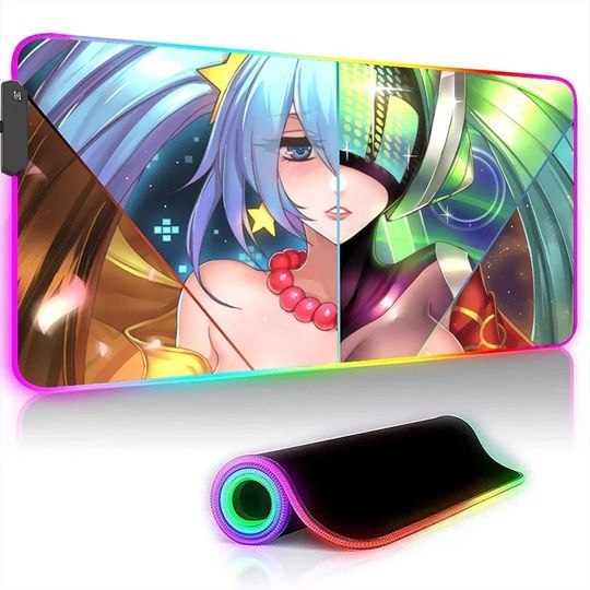 Discover League Legends Back Light Office Accessories for Desk Table Mat Backlight Mousepad Rgb Led