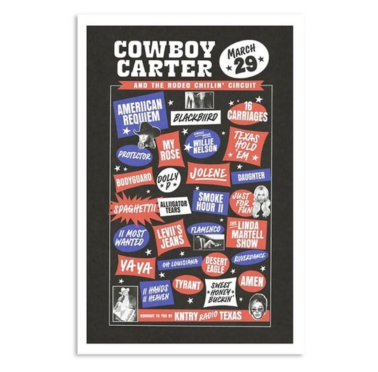 Discover Beyonce March 29 2024 Cowboy Carter Poster