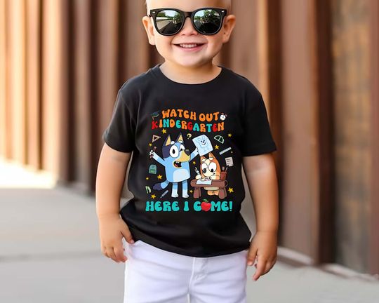 Discover Watch Out Kindergarten Here I Come BlueyDad Shirt, BlueyDad Birthday Shirt