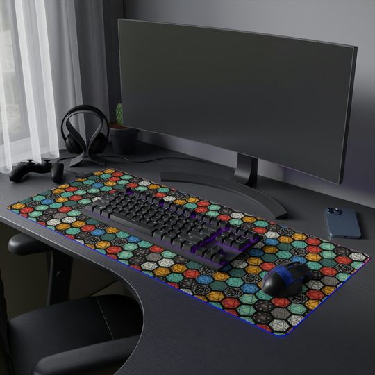 Discover DND LED Gaming Mouse Pad | Dungeons and Dragons Dice led Gaming Desk Pad