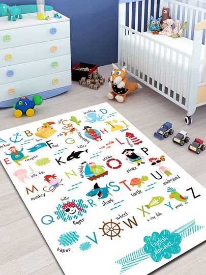 Discover Cute ABC Alphabet Printed Rugs, Kid's Room Decor, Play Room Decor