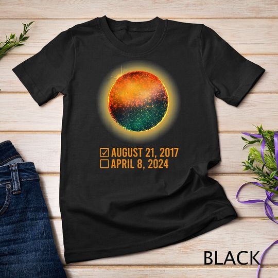 Discover Eclipse Checklist Total Solar Eclipse Shirt April 8 2024 T-Shirt