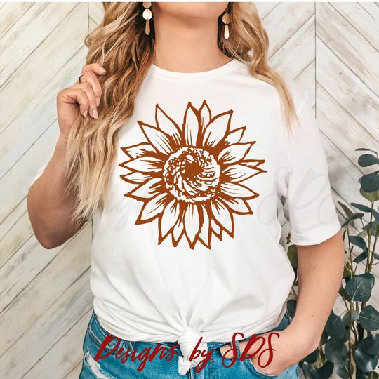 Discover Red Brown Sunflower T-Shirt