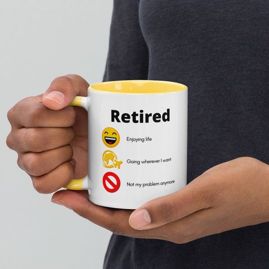 Discover Retired Not My Problem Anymore Mug, Funny Retirement Gifts, Teacher Retirement Mug