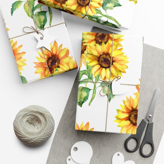 Discover Watercolor Sunflower Wrapping Paper