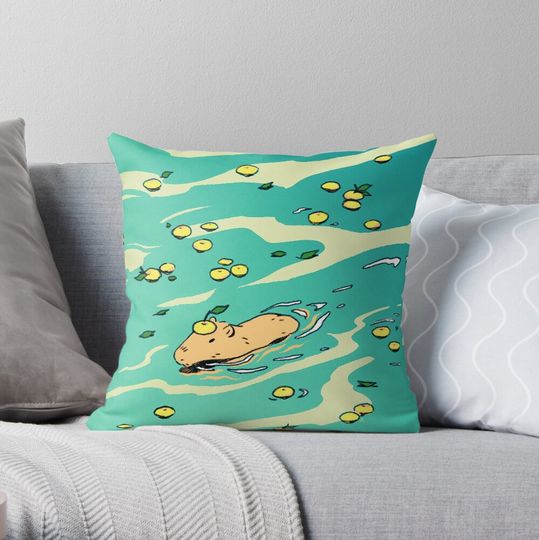 Discover Capyuzu Throw Pillow
