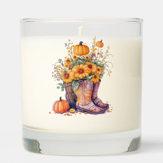 Discover Boots Floral Pumpkins Scented Candle