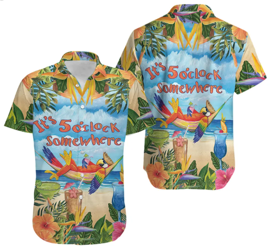 Discover Jimmy Buffett Parrot Hawaiian Shirt Summer Tropical