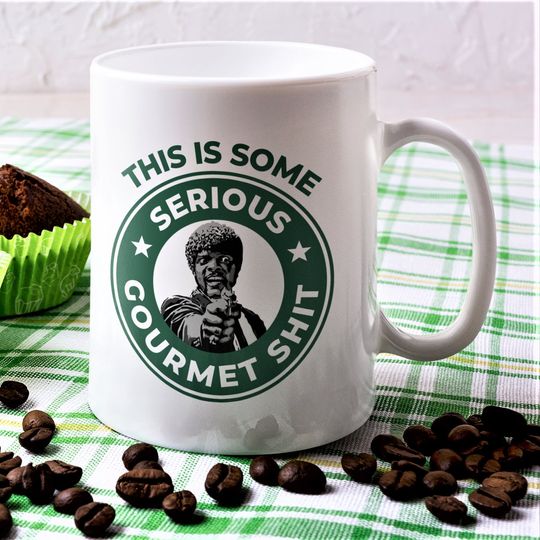 Discover Serious Gourmet Shiit Mug Funny Pulp Fiction Coffee Mug Jules Winnfield
