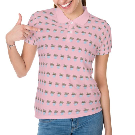 Discover Pink flowers polo shirt