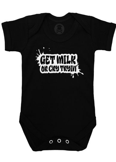 Discover Get Milk Or Cry Tryin' Hip Hop Baby Grow Bodysuit