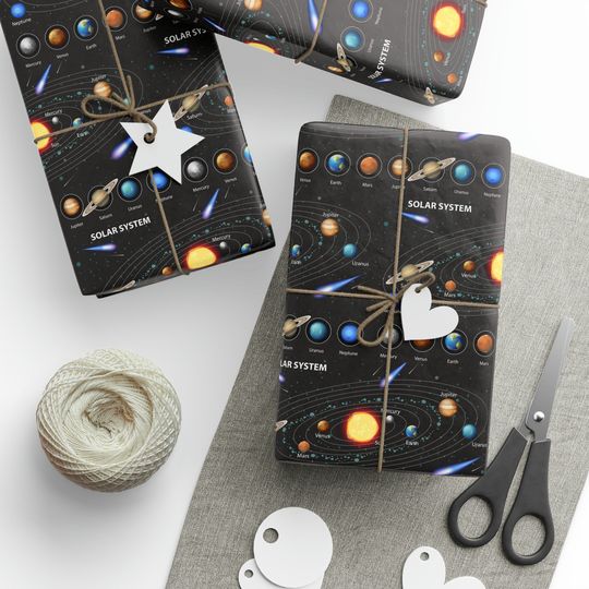 Discover Space Planets Wrapping Paper