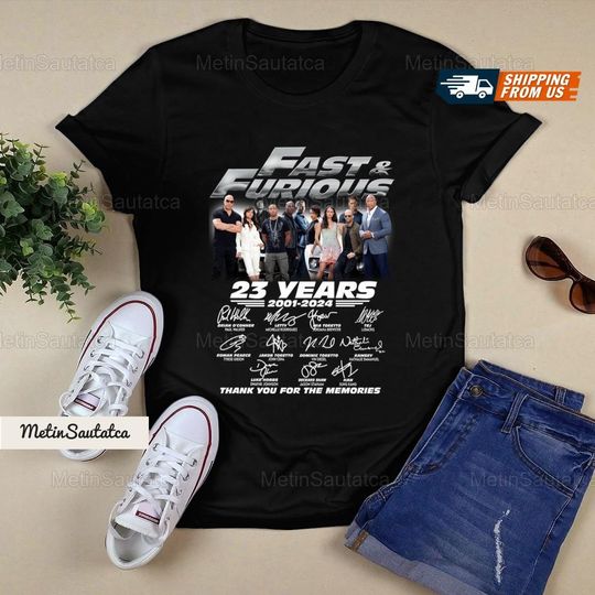 Discover Fast And Furious 2001-2024 Shirt, Fast And Furious Signatures T-Shirt