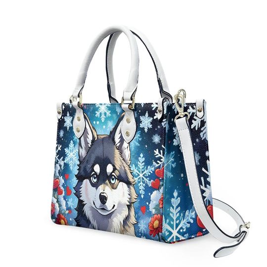 Discover Pomsky Leather Handbag, Dog Lover Gift