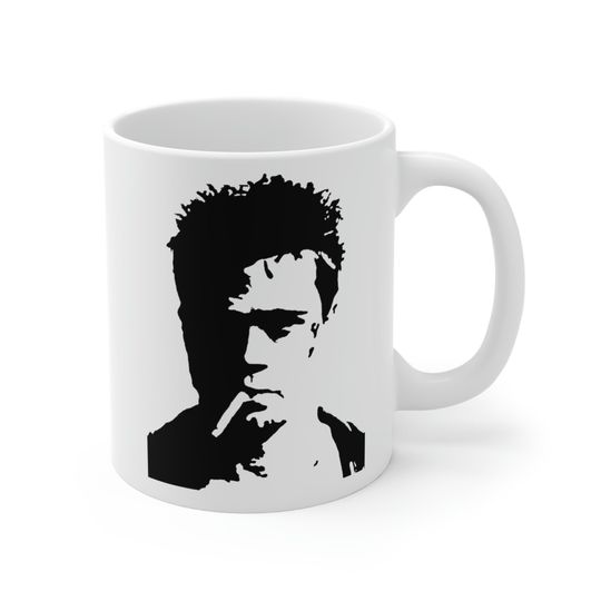 Discover Fight Club Ceramic Mug Coffee Cup / Tyler Durden Brad Pitt Fight Club Film Mug for Movie Lovers
