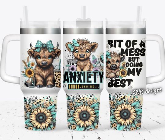 Discover Baby highland cow 40oz tumbler with handle