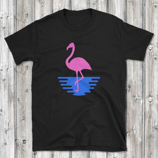 Discover Pink Flamingo On Water T-Shirt