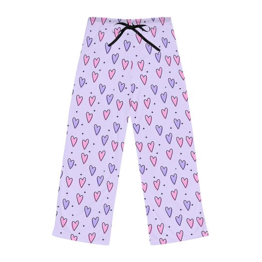 Discover Heart Print Women's Pajama Pants