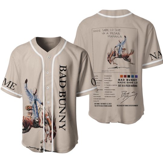 Discover Personalized Bad Bunny Nadie Sabe Album Tracklist Baseball Jersey
