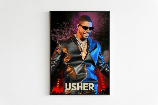 Discover Usher Concert Poster - 2024 Tour Art