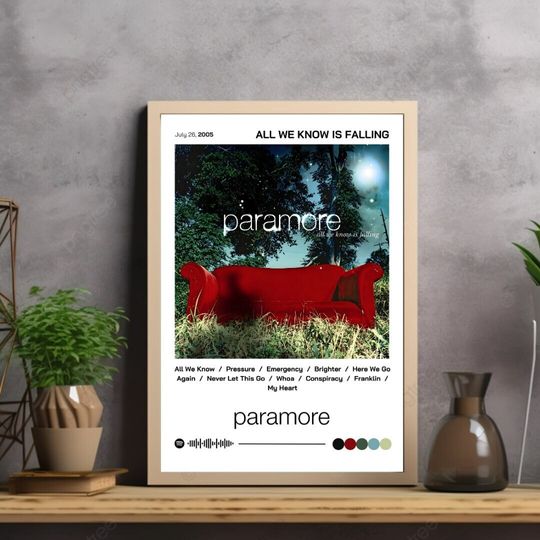 Discover Paramore, All We Know Is Falling , Album Poster, Digital Print, Pop Punk Wall Art.