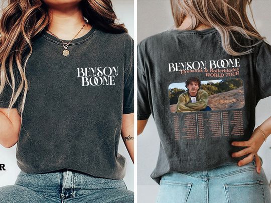 Discover Vintage Benson Boone Fireworks and Rollbladers Tour 2024 Shirt