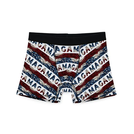 Discover Trump 2024 MAGA Red White and Blue All over Men's Boxer Briefs