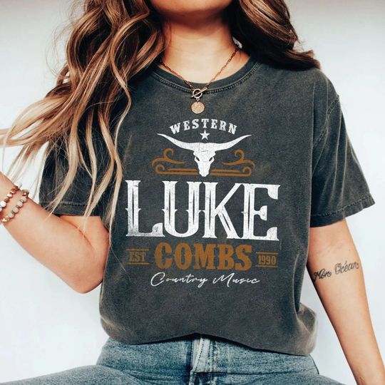 Discover Lukee Comb EST 1990 Shirt, Western Lukee Comb Bullhead Tour Shirt