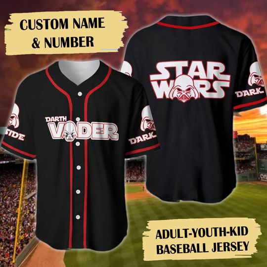 Discover Dark Side Warrior Logo Baseball Jersey, Space Movie Series Character Baseball Jersey