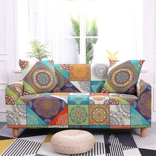 Discover Mandala Sofa Cover Floral Print Bohemian Sofa Cover