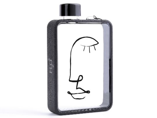 Discover Line Drawing Abstract Line Art Flat Water Bottle