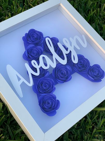 Discover Blossoming Identity: Personalized Initial & Name Flower Frame Boxes