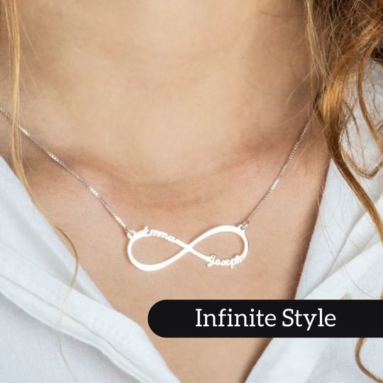 Discover Infinity Name Necklace - Customizable with 2-4 Names