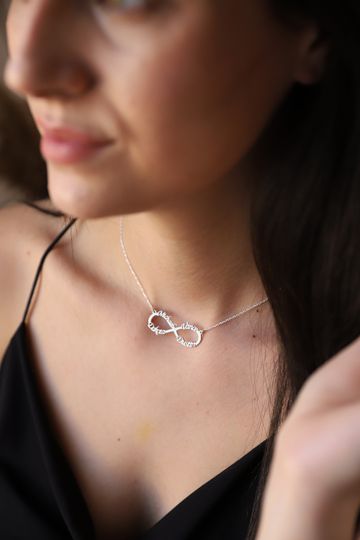 Discover Personalized Infinity Name Necklace, Family Jewelry with Names by Necklace