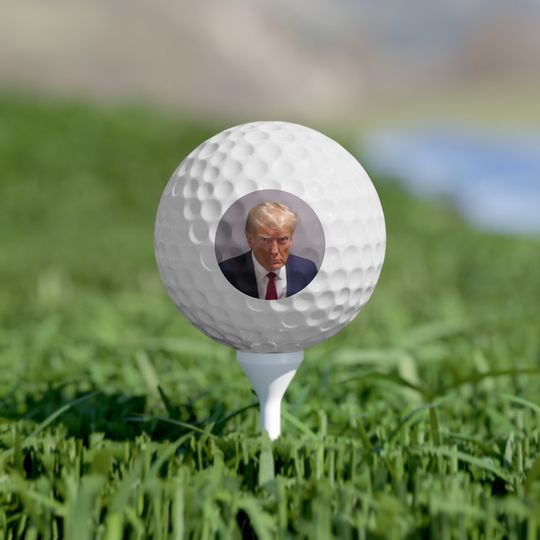 Discover Trump Mug Shot Golf Balls - Golf Gift Pack (6 Count)