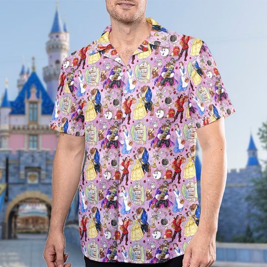 Discover Beautiful Girl Hawaiian, Monster And Beauty Shirt, Animated Cursed Beast Hawaiian